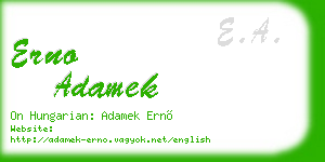 erno adamek business card